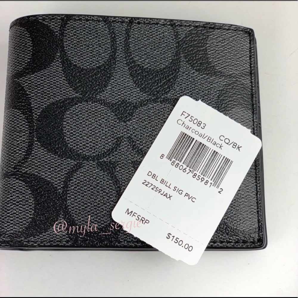 Coach Signature Coated Billfold Men’s Wallet - Picture 4 of 8